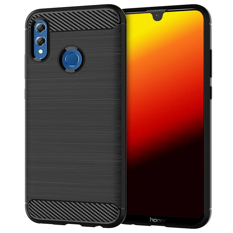 Черный Для huawei P Smart чехол противоударный бампер из углеродного волокна Прочный ТПУ Silcone защитный чехол для huawei P10 - Цвет: Черный