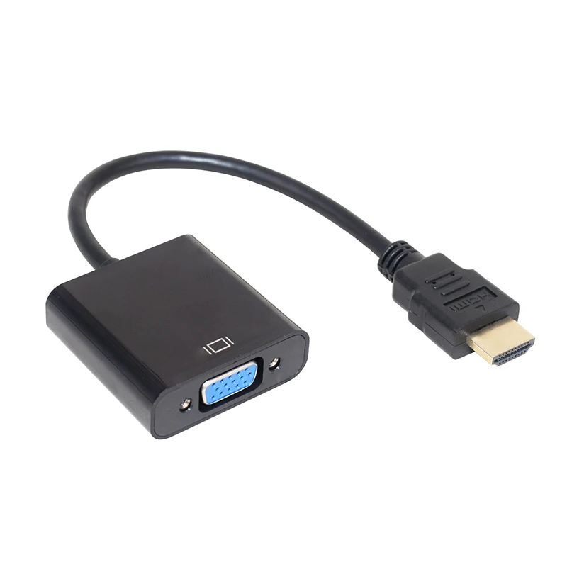 black Felkin HDMI в VGA Кабель-адаптер 1080P цифро-аналоговый HDMI в VGA видео конвертер кабель мужчин и женщин для ПК ноутбука планшета - Цвет: black