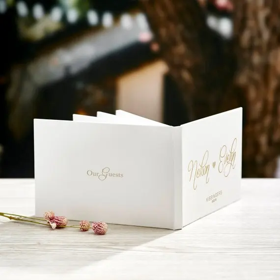 Персонализированные золотые фольги уникальные свадебные гостевые книги