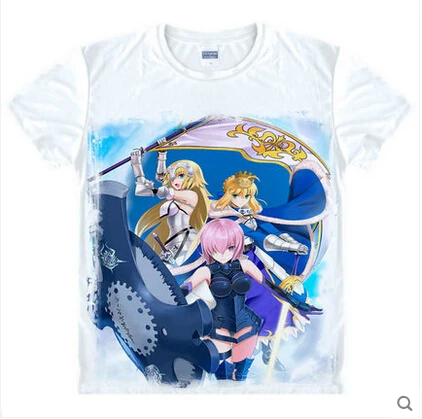 Fate Grand Order футболка с принтом саблей из японского аниме белая Повседневная