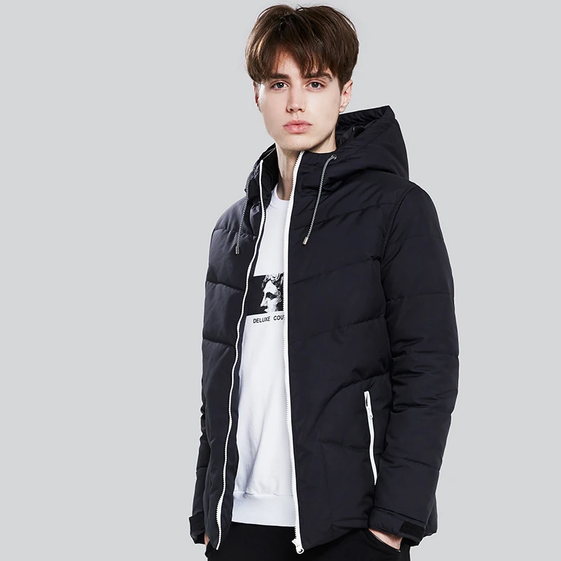Мужское пальто с капюшоном Markless зимнее повседневное из полиэстера MYA7214M|men brand winter
