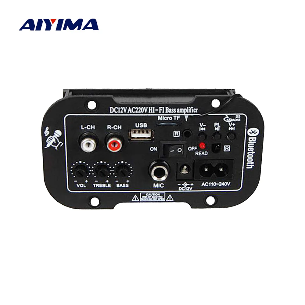 Aiyima Bluetooth Сабвуфер Мощность усилители Audio доска Amplificador 12V220V с S5S6 микрофон DIY для