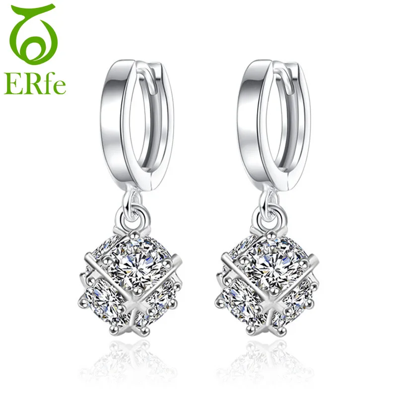 Женские Геометрические серьги-кубики Marquise из стерлингового серебра 925 пробы без