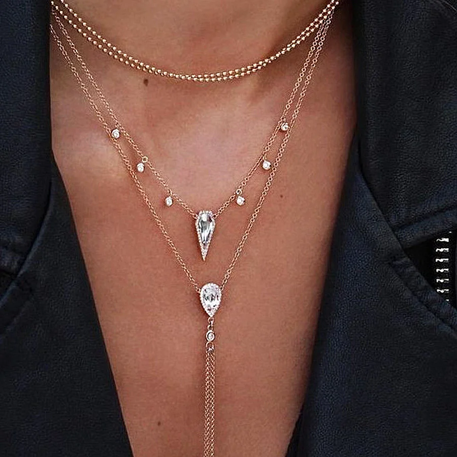 

Bohemia Gold Choker Necklace for Women Golden Moon Star circular Long Tassel Pendant Chain Female Fashion Necklaces 2020 Jewelry