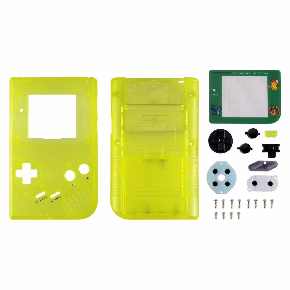Запасной светящийся в темноте корпус с кнопками и винтами для Nintendo Game Boy|glow in dark|glow