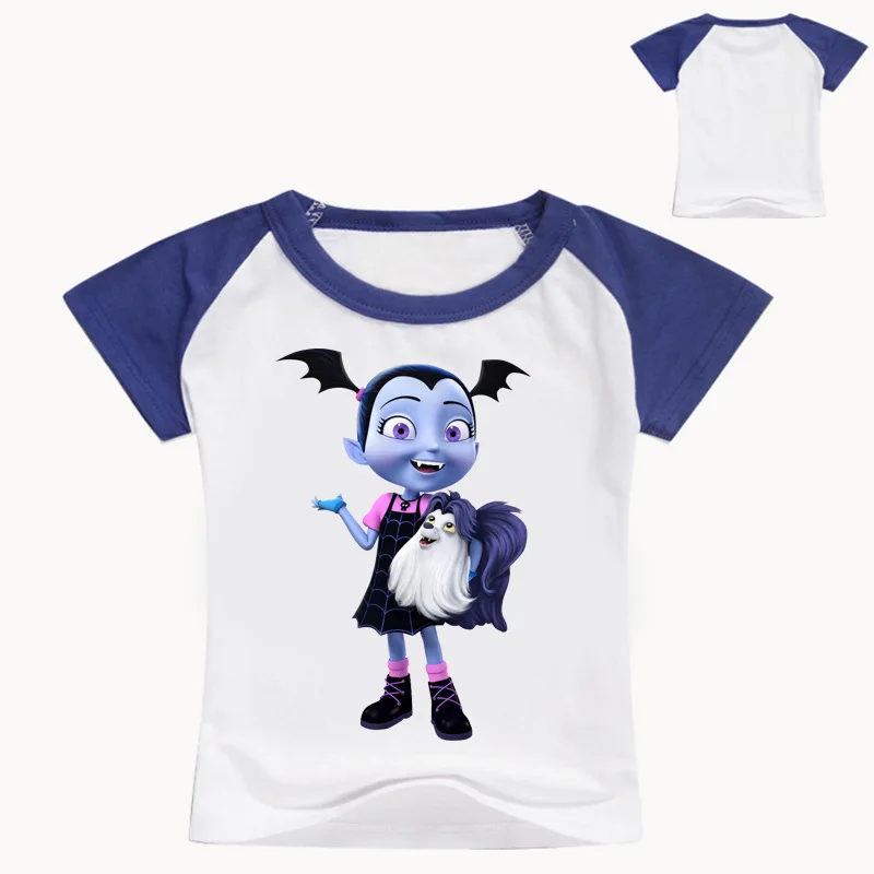 2-12years лето мультфильм vampirina Для детей летняя футболка для маленьких девочек; футболки, топы хлопок Обувь для девочек костюм для мальчиков - Цвет: color at picture