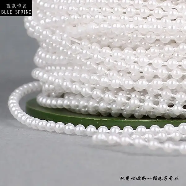 100 метров 2.5 мм Искусственный жемчуг Пластиковые Pearl Strand одежда Свадебное платье