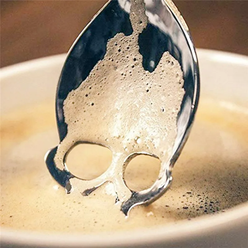 Нержавеющая сталь с прикольным череп Кофе Чай помешивая Творческий десерт для