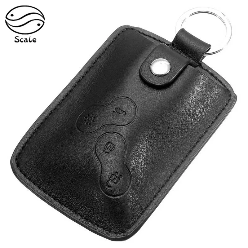 Black Мужской кожаный брелок «Обложка» для Renault Clio Scenic Megane Duster Sandero Captur Twingo Kadjar Koleos кожаный брелок для ключей - Название цвета: Black