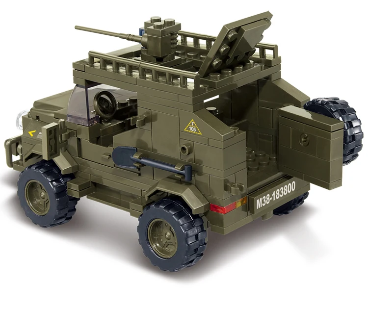 Sluban Building Block Набор совместим с Lego сухопутные войска Армейский Джип 221 шт. 3D