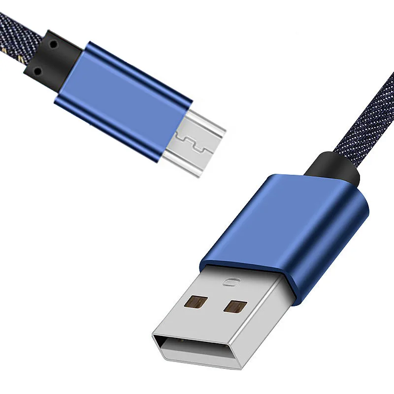 Микро Usb Джинсовые линии передачи данных для Oppo Android зарядный кабель мобильного