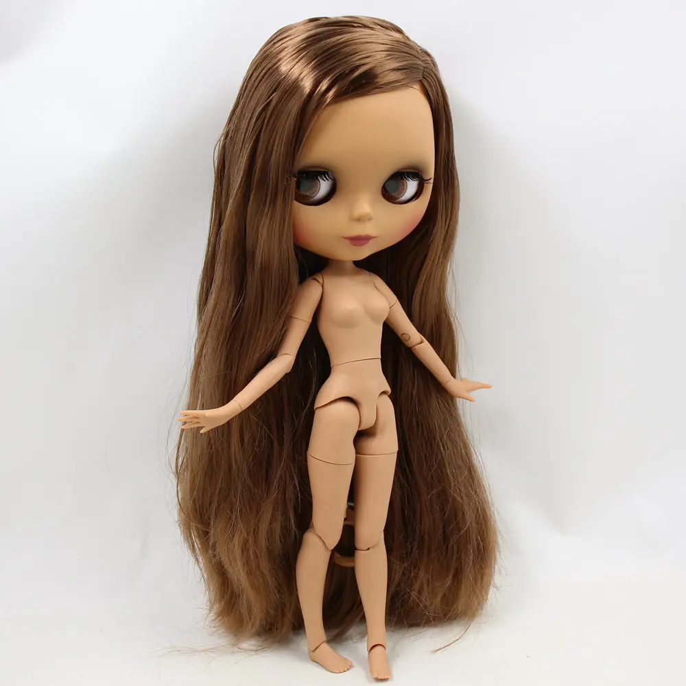 Ледяной DBS Blyth кукольные нет. BL9158 каштановые волосы черная матовая искусственная