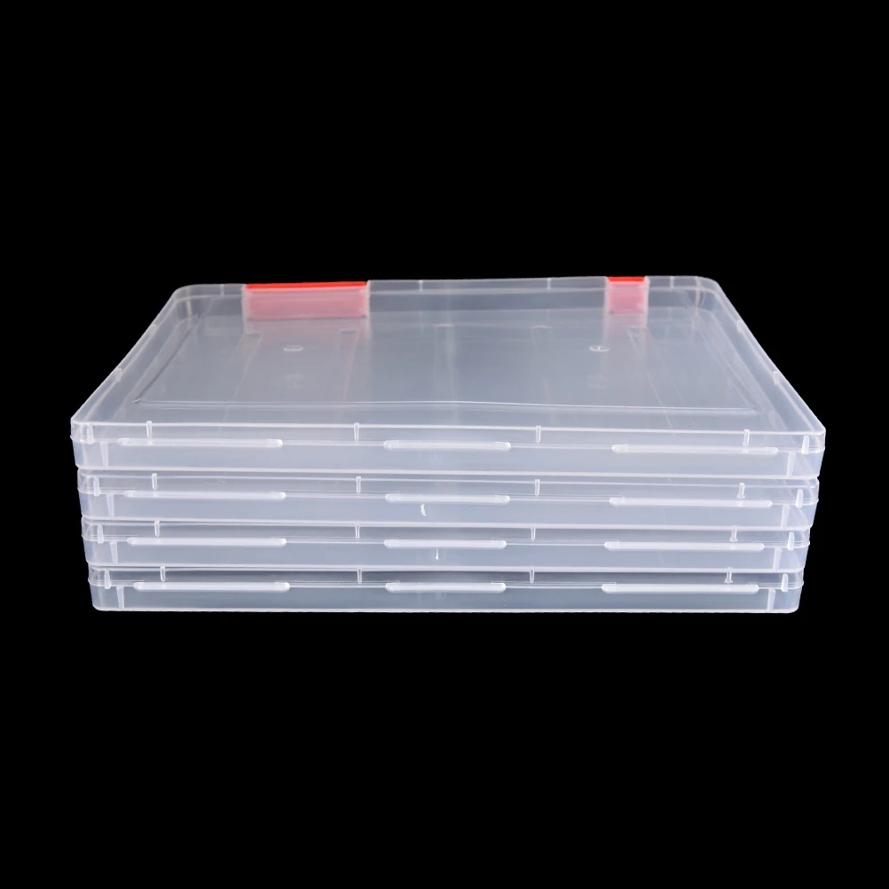 3Colors A4 Transparent Storage Box Clear Plastic Document Paper Filling Case File PP Office Organizer Invisible Storage Cases