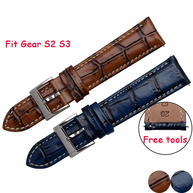 

Hight Quality Genuine Leather Watch bands For Samsung Gear S2 S3 Classic/Forntier 22mm Replacement Smart Wristband
