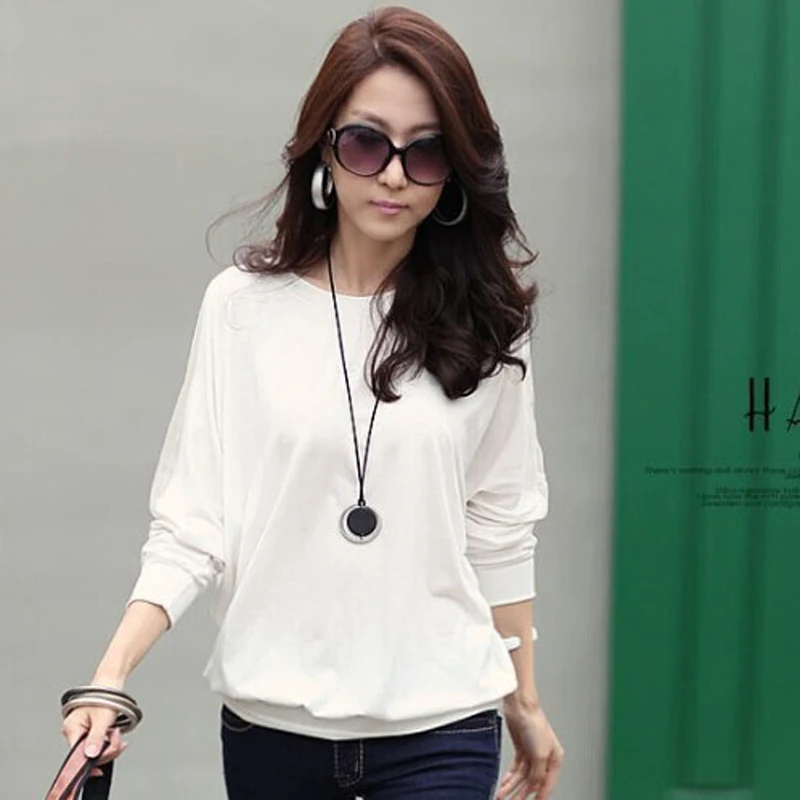 Рубашка женская с рукавом летучая мышь|vetement femme|women blousesblouses plus |