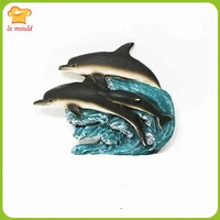 dolphin turn sugar cake decoration silicone moulds chocolate mold clay dessert mould