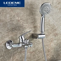 ledeme bathroom bathtub faucet handheld shower chrome finish single handle tub mixer taps bathtub faucet shower l3248