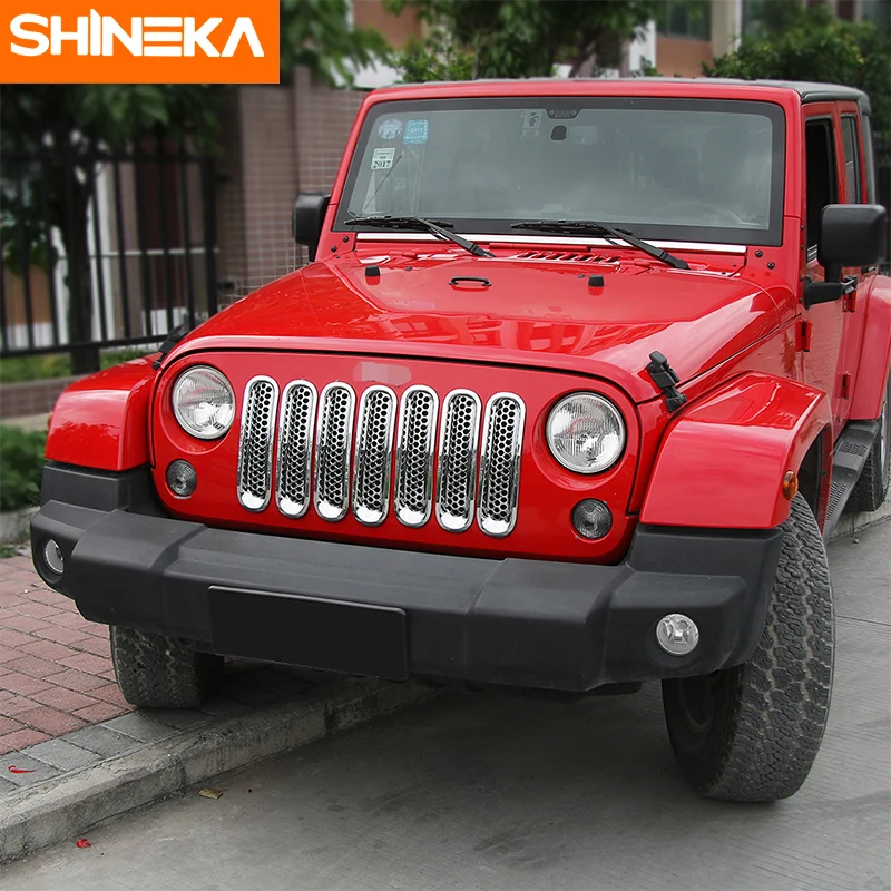 Передняя решетка SHINEKA из АБС пластика задняя декоративная крышка для Jeep Wrangler JK 2007