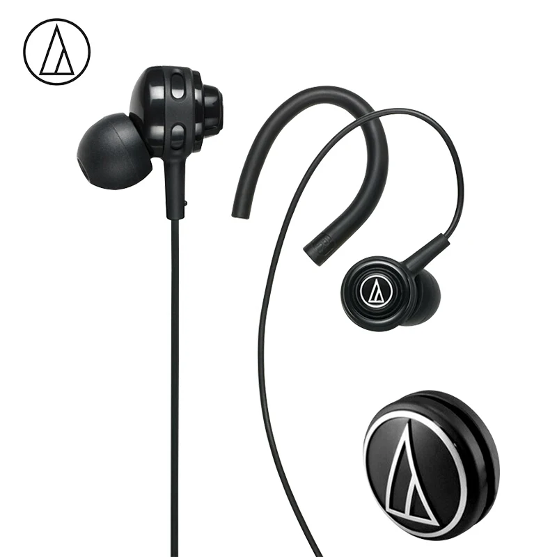black Оригинальные наушники Audio-Technica ATH-COR150, проводные наушники, спортивные наушники-вкладыши, регулируемые наушники с защитой от пота - Цвет: black