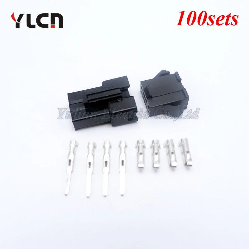 

100sets High Quality Connector 4Pin Pitch 2.54MM Female and Male Housing + Terminals SM-4P SM-4R JST 2.54MM SM2.54