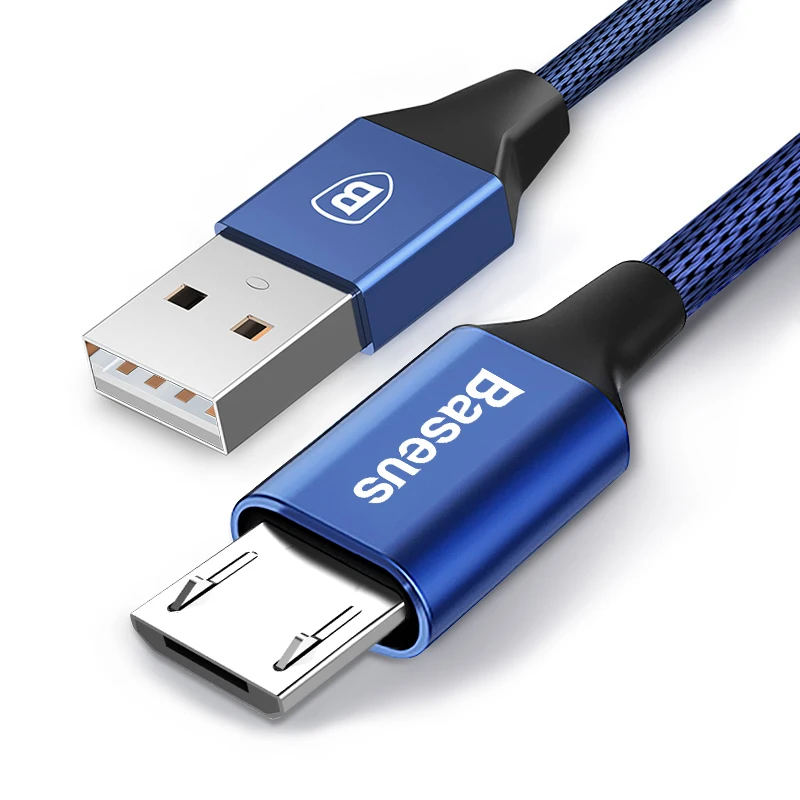 Baseus кабель Micro USB для быстрой зарядки и синхронизации данных, кабель для зарядного устройства Microusb для samsung A7 Xiaomi Redmi Note 5, кабели для телефонов на базе Android - Цвет: Navy Blue