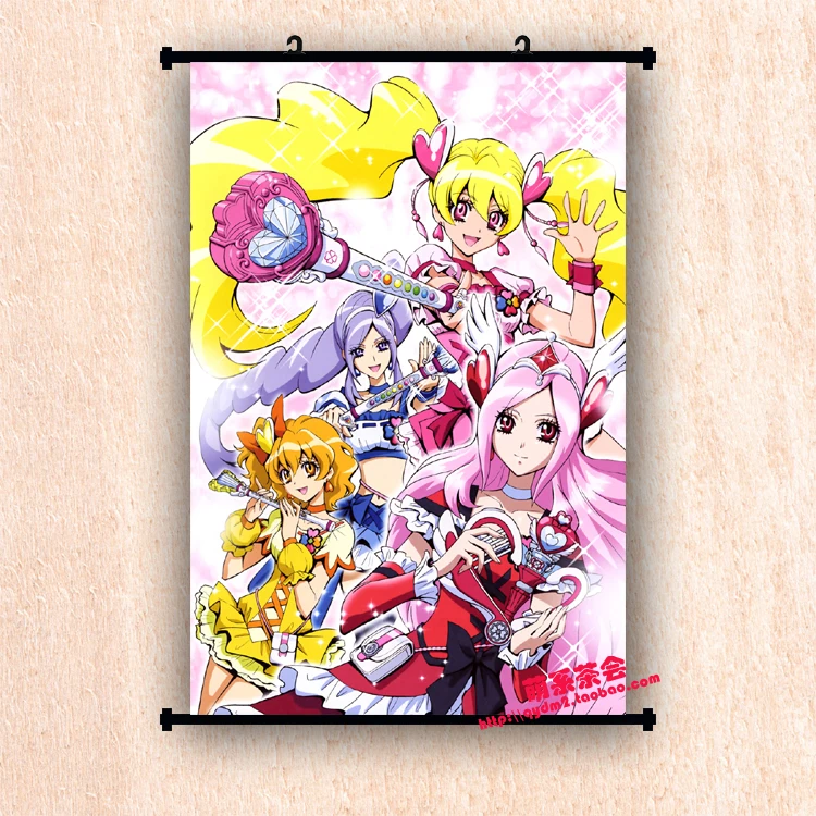 Японское аниме Pretty Cure Precure rouge & Kasugano Urara Akimoto Komachi домашний декор настенный плакат