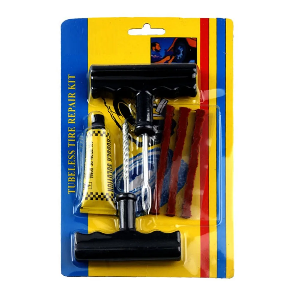 

VODOOL 6Pcs/Set Car Motorcycle Bike Vacuum Tire Repair Tools Kit Equipment Tubeless Tyre Puncture Plug Emergency Repair Tool Kit