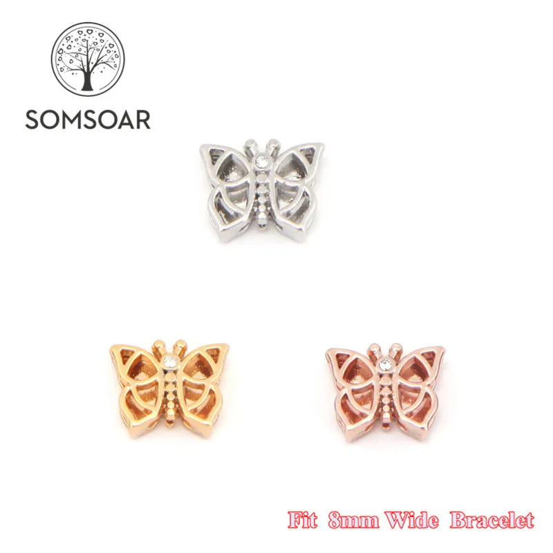 Somsoar ювелирные изделия Симпатичные Подвески-бабочки подходят для ширины 8 мм