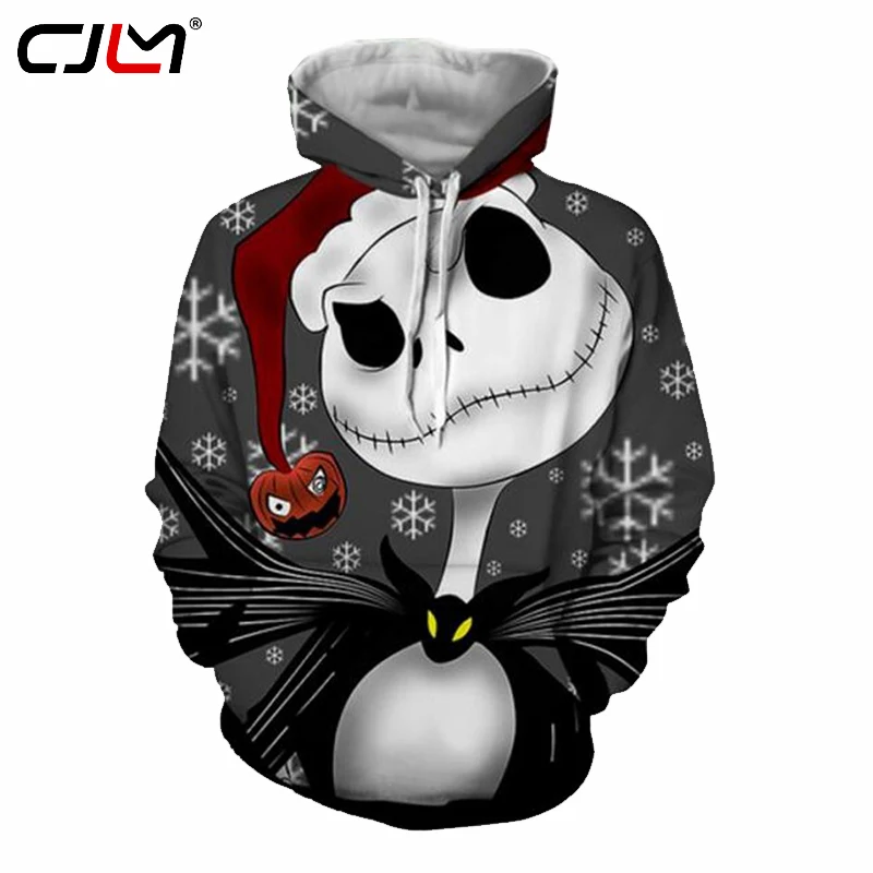 Худи CJLM на Хэллоуин Новое поступление Мужской свитшот с 3d принтом в виде снежинки