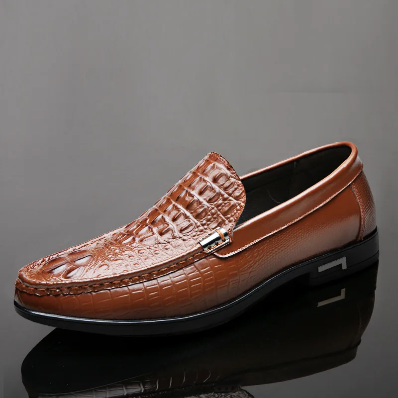 Fashion Crocodile Genuine Leather Men's Shoes Soft Moccasins Men Loafers Luxury Brand Flats New 2019 Autumn | Обувь