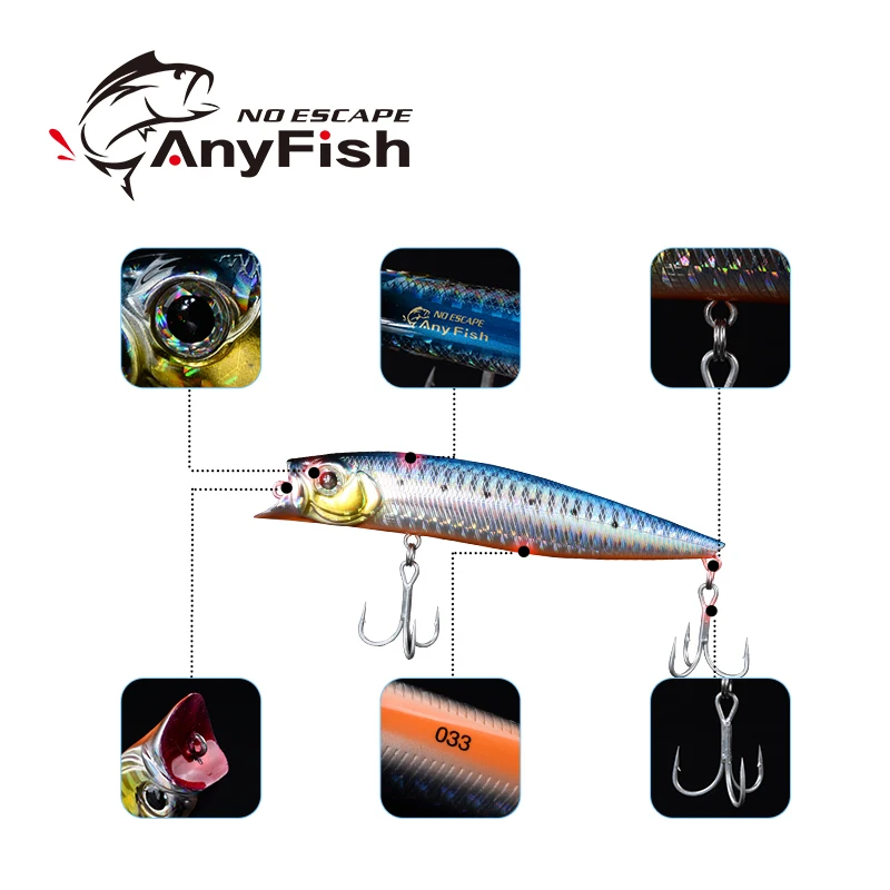 Рыболовная приманка ANYFISH WISE R-BAIT 110F гольян 110 мм 14 4 г глубина 0 5-0 8 м Дизайн Крючки