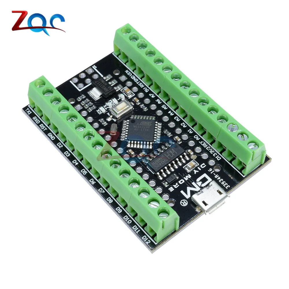 Micro USB Atmega328P Nano V3.0 CH340 USB драйвер с терминальным адаптером Плата расширения 2 в 1 микроконтроллер модуль для Arduino