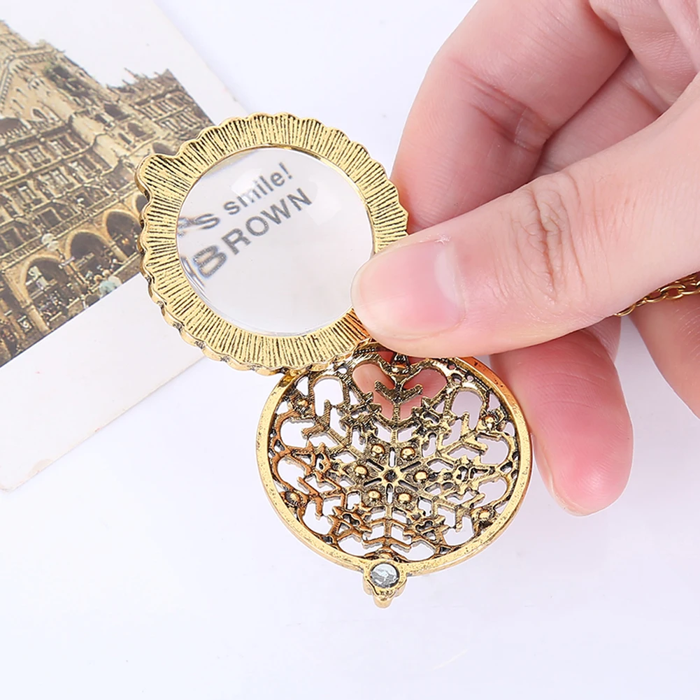Snowflake Pendant Necklace Magnifying Glass Vintage Statement Women Jewelry Gifts New Fashion | Украшения и аксессуары