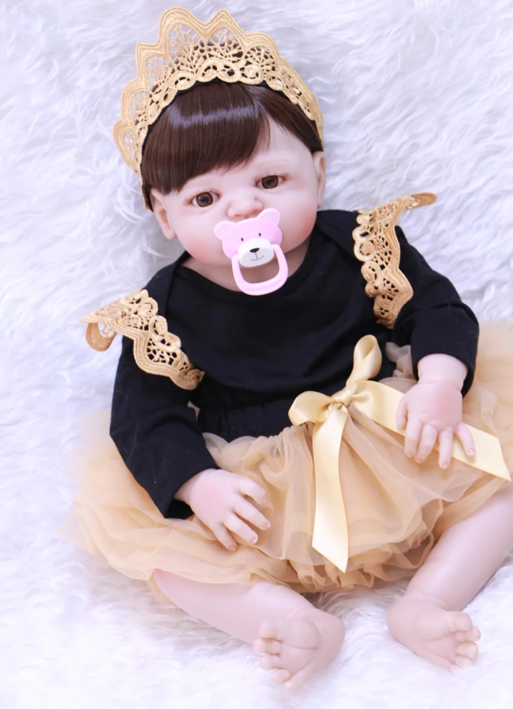 DollMai 22 дюйма силиконовая кукла для новорожденных девочек Bonecas Alive Bebe dolls Menina в