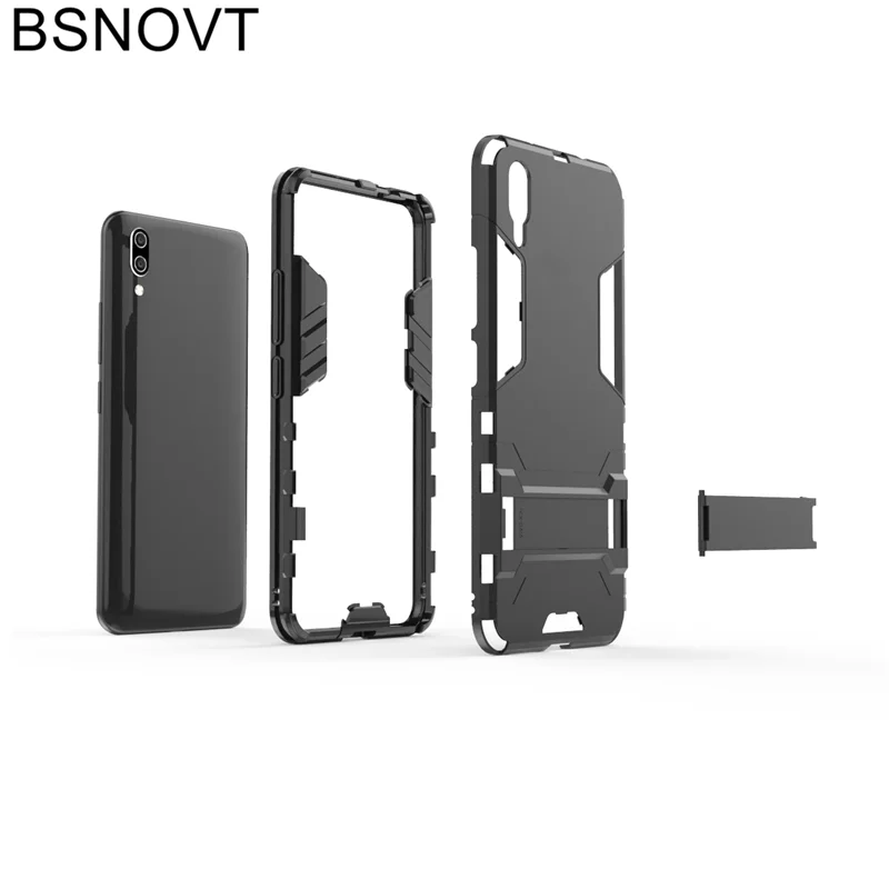 Чехол для Vivo X21 ud силиконовый + пластиковый держатель телефона с подставкой