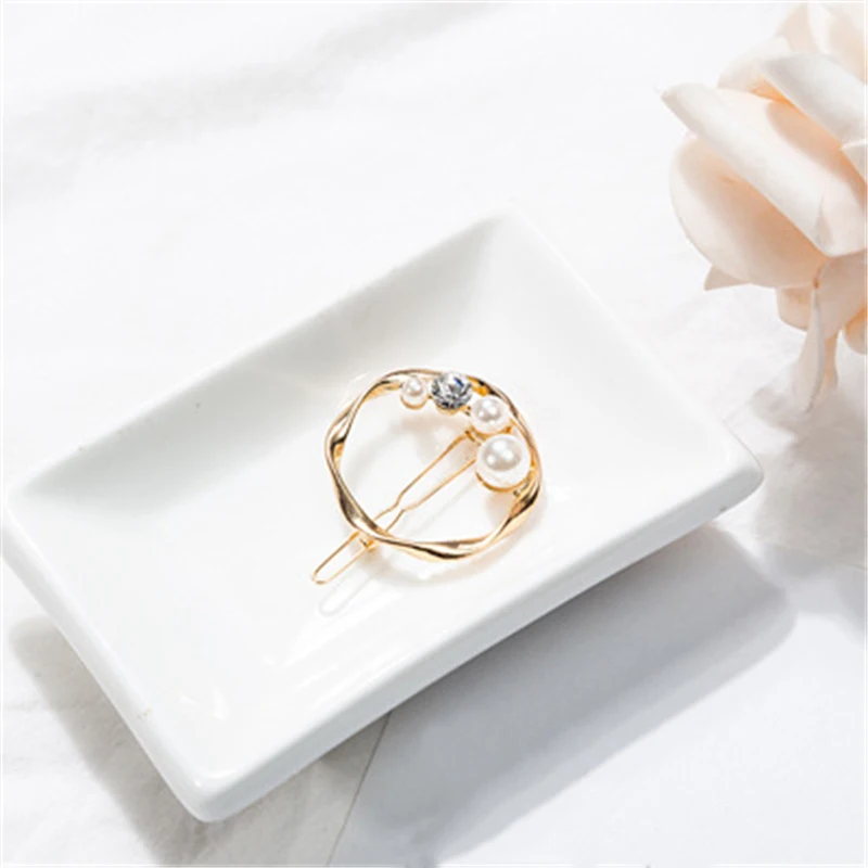 Корейская простая модная заколка для волос с диким жемчугом комбинированная