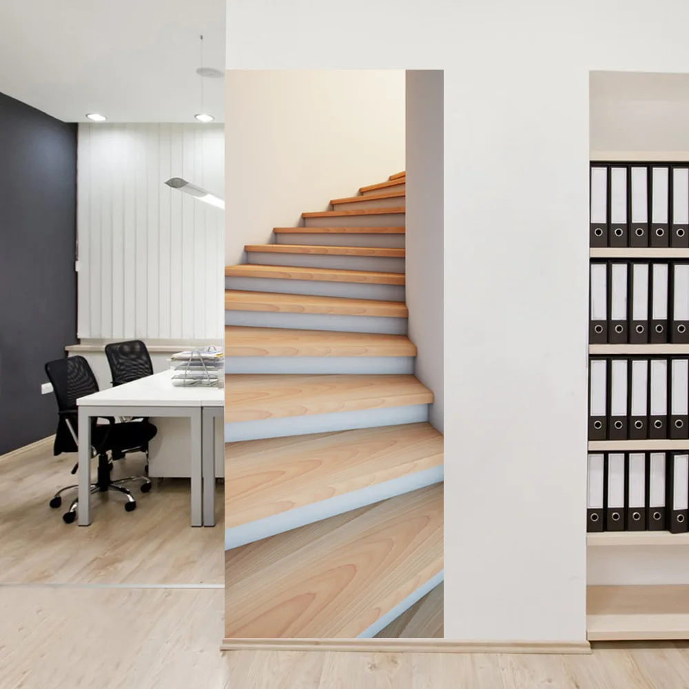 Самоклеящиеся 3D обои дверь стена холодильник фотообои с рисунком лестницы для