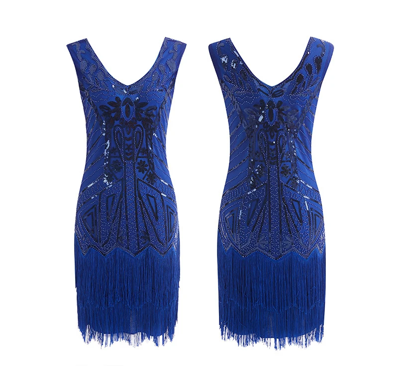 Женское винтажное платье в стиле Великий Гэтсби с блестками рукавом-миди