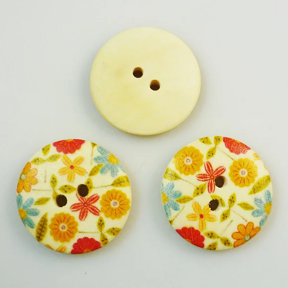 30 шт Цветные Цветочные деревянные цветные пуговицы пальто сапоги Швейные