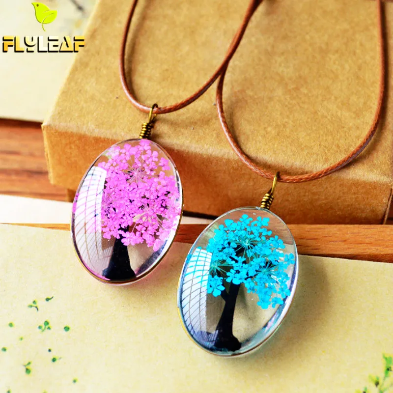 Flyleaf 2017 натуральные сухие цветы ручной работы Длинные ожерелья и подвески для