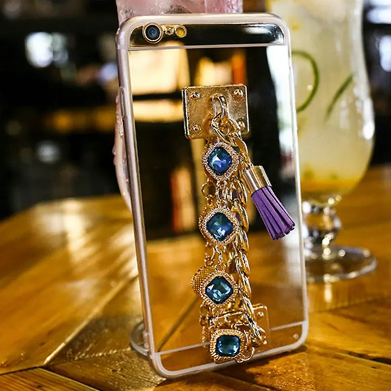 Мягкий зеркальный чехол для Huawei P30 P20 Lite Pro P10 P9 Honor 10 Mate с бахромой браслет чехлы