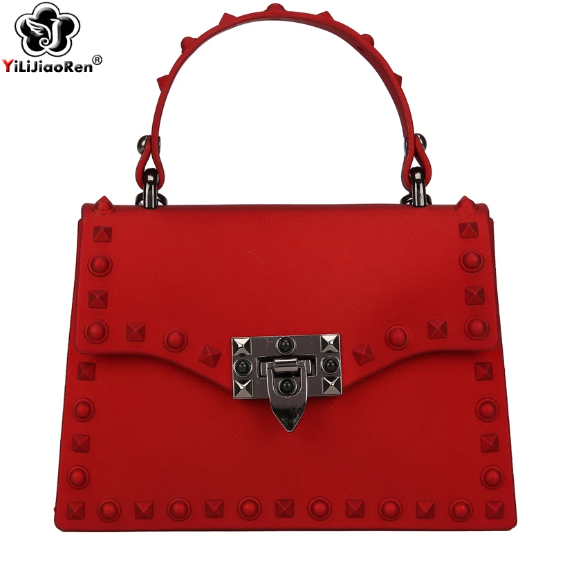 

Модная летняя пляжная сумка с заклепками для женщин, прозрачная сумка через плечо из ПВХ для женщин, роскошные сумки для женщин, дизайнерски...