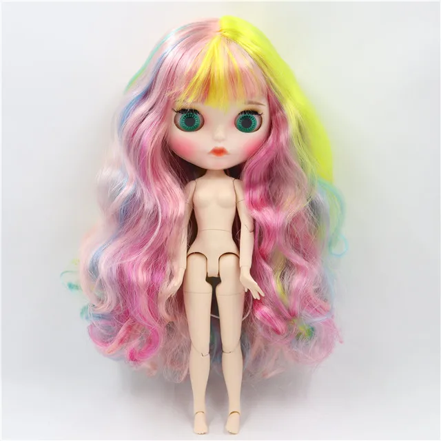 joint nude doll Заводская кукла blyth 1/6 bjd кукла белая кожа соединение тела Новое матовое лицо резные губы с бровью индивидуальные лица, 30 см - Цвет: joint nude doll