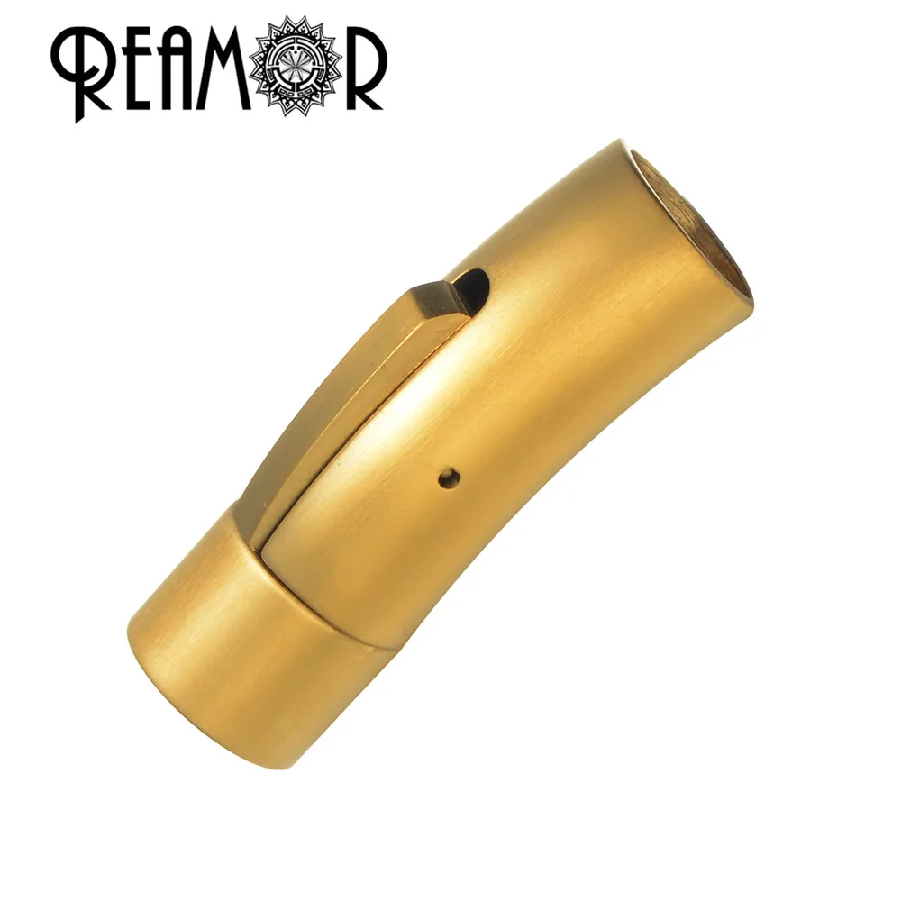 Gold REAMOR, 5 шт. в партии, размер отверстия: 4/5/6/8 мм 316L из нержавеющей стали застежки крючки Разъем с пряжкой; кожаные ботинки для женщин, браслет ювелирных изделий - Цвет: Gold