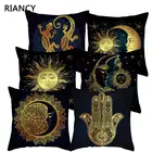 45*45 см чехол для подушки, декоративный чехол для подушки из полиэстера, креативный чехол для дивана с золотым принтом, Чехол для мягкой кровати, Kussenhoes 40821