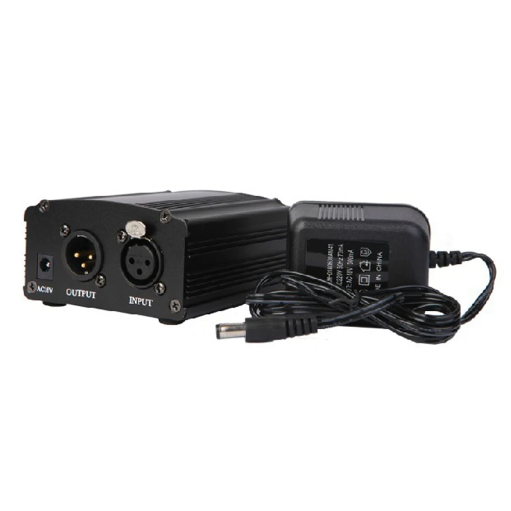 For Microphone cessories EU/US Plug 48V Phantom Power Dedicated Capitance Recording Sound Card External Adapter | Электроника