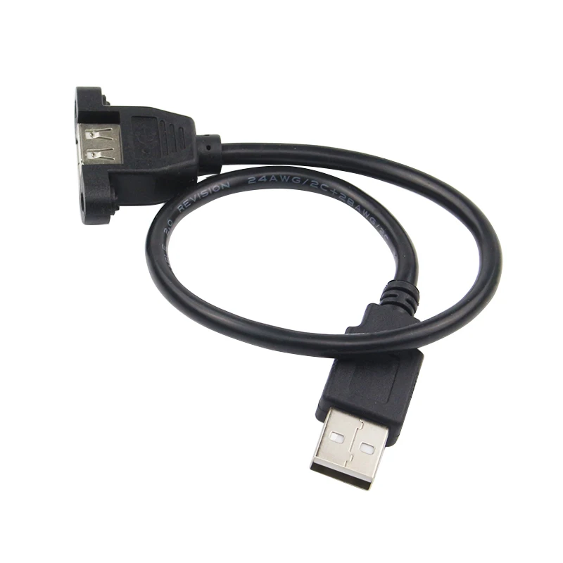 Удлинительный Кабель USB 2 0 Папа мама с винтовой панелью и креплением 30 см для ПК