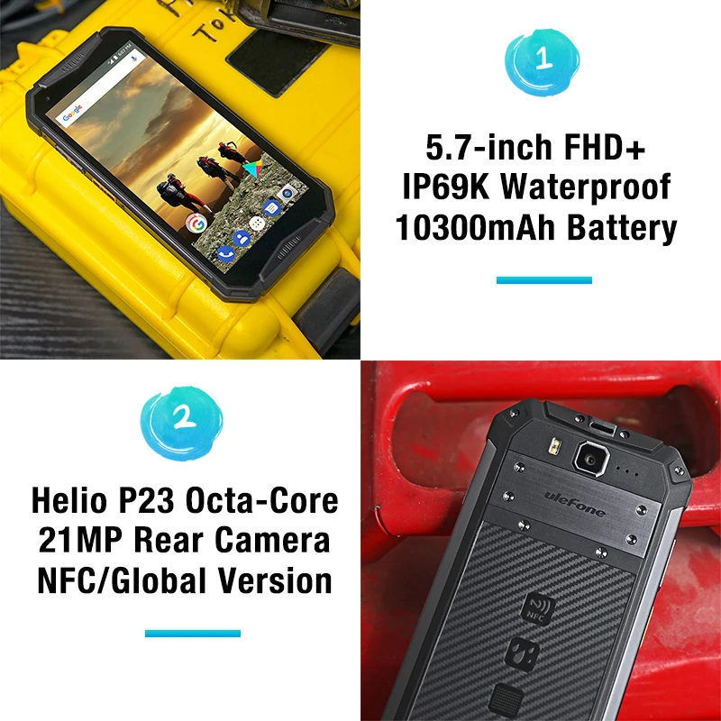 Ulefone power 3 IP68 Водонепроницаемый мобильный телефон Android8.1 5 7 &quotFHD + безрамочный экран
