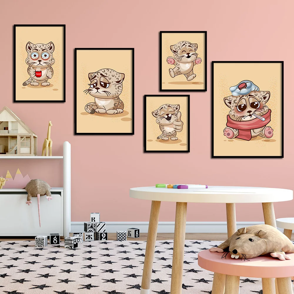 

Cute Animal Cat Garfield Sleep Coffee Nordic Posters Prints Canvas Painting On The Wall Art Pictures Baby Kids Room Home Decor