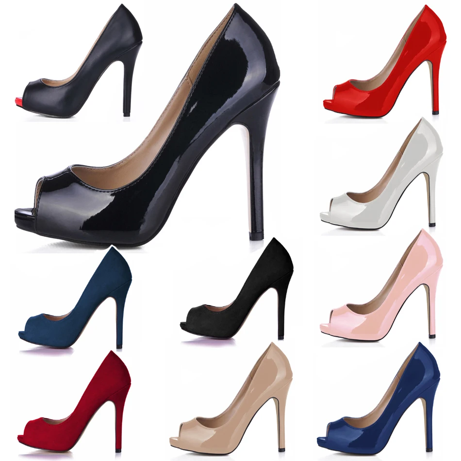 

CHMILE CHAU Sexy Dress Party Shoes Women Peep Toe Thin High Heels Sweet Dating Bridal Ladies Pumps Zapatos Mujer Plus Sizes T1